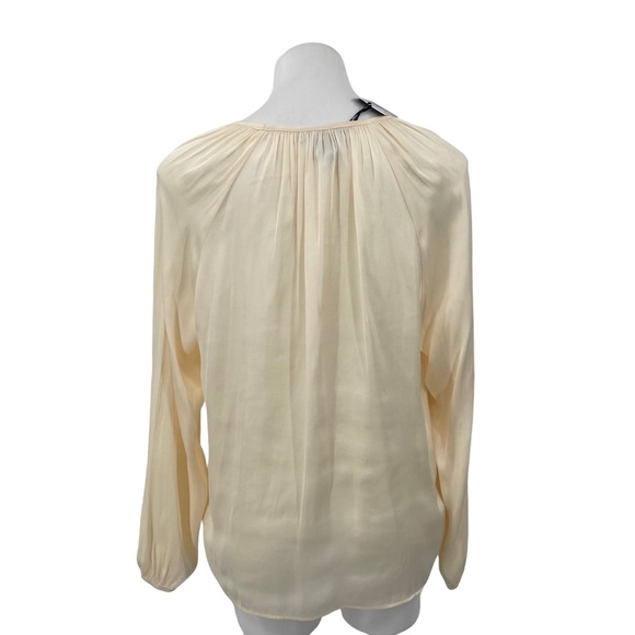 Sincerely Jules NWT Cream Satin Polyester Long Sleeve Blouse XL - Picture 3 of 12